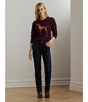 Lauren Ralph Lauren Crew Neck #double;LRL#double; Script Embroidered Sweater