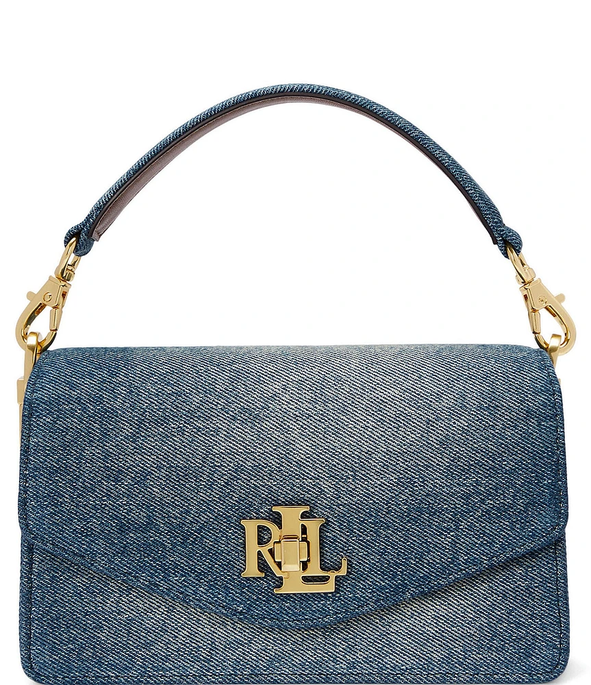 Lauren Ralph Lauren Washed Denim Small Tayler Crossbody Bag