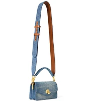 Lauren Ralph Lauren Washed Denim Small Tayler Crossbody Bag