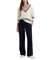 Lauren Ralph Lauren Wide Leg Linen Pants