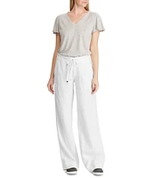 Lauren Ralph Lauren Wide Leg Linen Pants