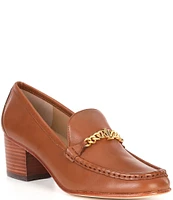 Lauren Ralph Lauren Winslet Burnished Leather Loafer Pumps