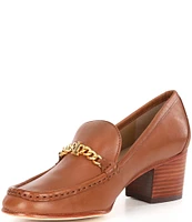 Lauren Ralph Lauren Winslet Burnished Leather Loafer Pumps