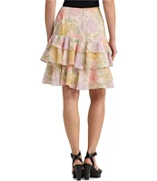 Lauren Ralph Lauren Floral Tired Above The Knee A-Line Skirt