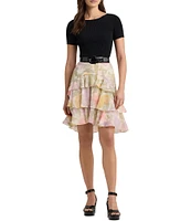 Lauren Ralph Lauren Floral Tired Above The Knee A-Line Skirt