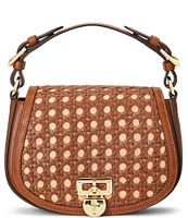 Lauren Ralph Lauren Raffia Woven Medium Tanner Crossbody Bag