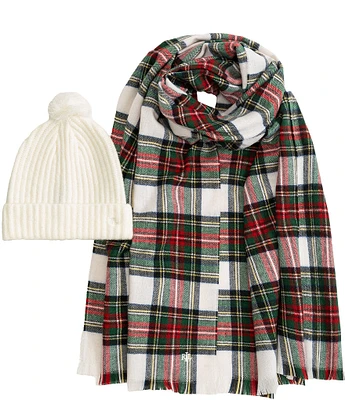 Lauren Ralph Lauren Woven Scarf & Beanie Gift Set