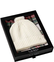 Lauren Ralph Lauren Woven Scarf & Beanie Gift Set