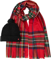 Lauren Ralph Lauren Woven Scarf & Beanie Gift Set