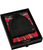 Lauren Ralph Lauren Woven Scarf & Beanie Gift Set