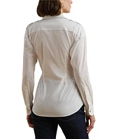 Lauren Ralph Lauren Woven Spread Collar Long Sleeve Button-Front Shirt