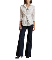 Lauren Ralph Lauren Woven Spread Collar Long Sleeve Button-Front Shirt