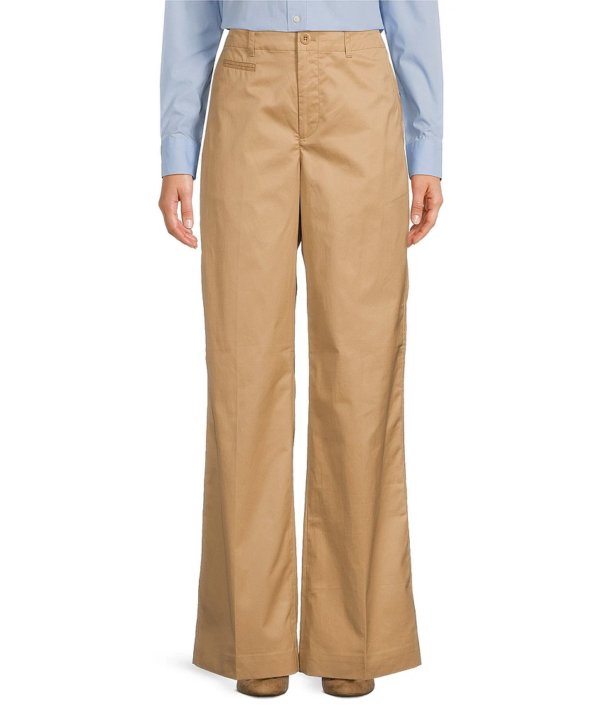 Lauren Ralph Lauren Cotton Twill High-Rise Straight-Leg Pants