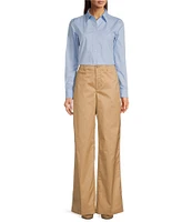 Lauren Ralph Lauren Cotton Twill High-Rise Straight-Leg Pants