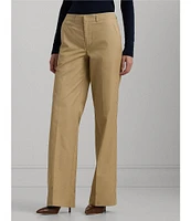 Lauren Ralph Lauren Cotton Twill High-Rise Straight-Leg Pants