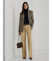 Lauren Ralph Lauren Cotton Twill High-Rise Straight-Leg Pants