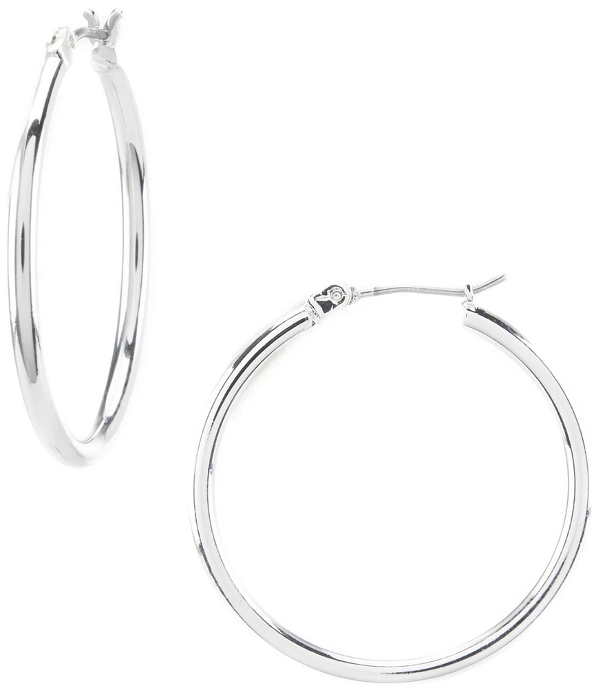 Lauren Ralph Lauren Silver Thin Hoop Earrings