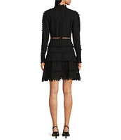 Layered With Love Carla Lace Inset Mock Neck Long Sleeve Mini Dress