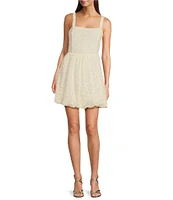 Layered With Love Eloise Soutache Lace Square Neck Sleeveless Bubble Hem Mini Dress