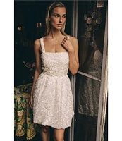 Layered With Love Eloise Soutache Lace Square Neck Sleeveless Bubble Hem Mini Dress