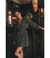 Layered With Love Embroidered Jacquard V-Neck Long Sleeve Lace Detail Fit & Flare Dress