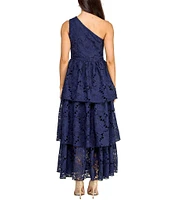 Layered With Love Florence Lace One Shoulder Neck Sleeveless Ruffle Tiered Maxi Dress