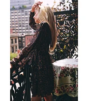 Layered With Love Jackie Chiffon Animal Print V-Neck Long Sleeve Tiered Mini Dress