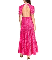 Layered With Love Lace Crew Neck Short Sleeve A-Line Maxi Dress