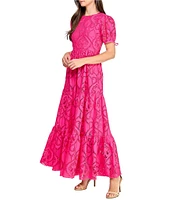 Layered With Love Lace Crew Neck Short Sleeve A-Line Maxi Dress