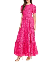 Layered With Love Lace Crew Neck Short Sleeve A-Line Maxi Dress