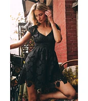 Layered With Love Lil Dixie Lace V-Neck Sleeveless Tie Shoulder Mini Dress