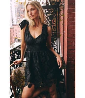 Layered With Love Lil Dixie Lace V-Neck Sleeveless Tie Shoulder Mini Dress