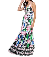 Layered With Love Lily V-Neck Smocked Printed Cotton Poplin Maxi Dress