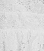 Layered With Love Plus Size Lace V-Neck Shoulder Tie Strap Scalloped Hem A-Line Midi Dress