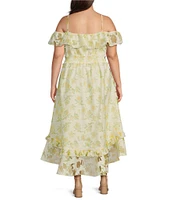 Layered With Love Plus Size Off The Shoulder Sleeveless High Low Ruffle Midi Dress
