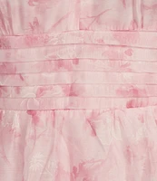 Layered With Love Plus Size Organza Chiffon V-Neck Long Sleeve Ruffle Tiered A-Line Dress