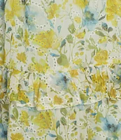 Layered With Love Plus Size Short Flutter Sleeve High-Low Hem Floral Eyelet Dress