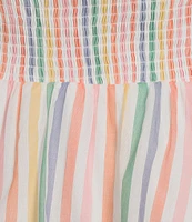 Layered With Love Plus Size Striped Square Neck Sleeveless Tie Straps Tiered Ruffle Dress