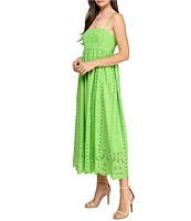 Layered With Love Poppy Square Neck Empire Waist Cotton Eyelet Maxi Dress