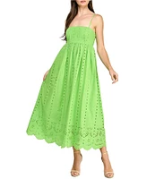 Layered With Love Poppy Square Neck Empire Waist Cotton Eyelet Maxi Dress