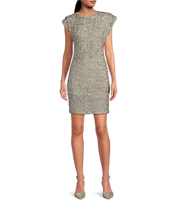 Layered With Love Tate Extended Shoulder Sequin Mini Dress