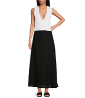 Le' AL.X Coordinating Linen A Line Maxi Skirt