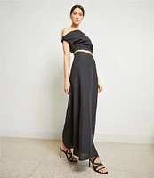 Le' AL.X Coordinating Linen A Line Maxi Skirt