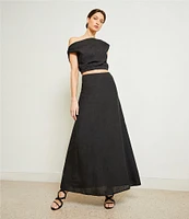 Le' AL.X Coordinating Linen A Line Maxi Skirt