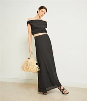 Le' AL.X Coordinating Linen A Line Maxi Skirt