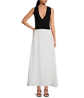 Le' AL.X Coordinating Linen A Line Maxi Skirt