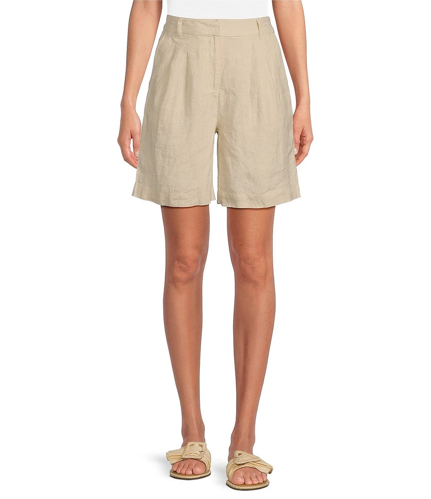 Le' AL.X Coordinating Linen High Rise Trouser Camp Shorts