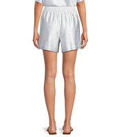 Le' AL.X Logo Print Satin High Smock Waisted Coordinating Boxing Shorts