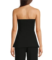 Le' AL.X Woven Crepe Straight Neck Sleeveless Cargo Suit Coordinating Top