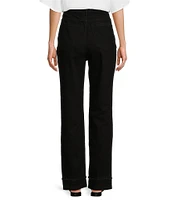 Le' AL.X Denim Built-In Western Belt High Rise Straight Leg 5-Pocket Jeans